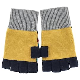 Burberry-Burberry Patterned Fingerless Gloves in Multicolor Wool-Other,Python print
