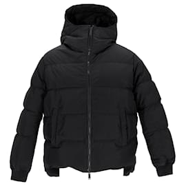 Dsquared2-Dsquared2 Hooded Embroidered Down Jacket in Black Polyester-Black