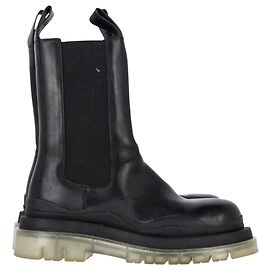 Bottega Veneta Tire Boots aus schwarzem Leder  Schwarz