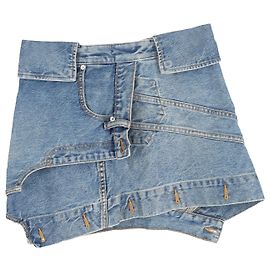 Alexander Wang Deconstructed Denim Rock aus blauer Baumwolle Blau