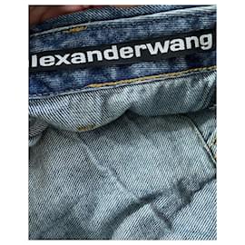 Alexander Wang-Alexander Wang Jupe en jean déstructurée en coton bleu-Bleu