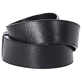 Prada-Cinturón con hebilla cuadrada Prada en cuero negro-Negro