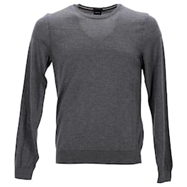 Hugo Boss-Hugo Boss Knit Sweater in Grey Wool-Brown