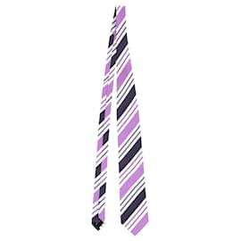 Ermenegildo Zegna-Ermenegildo Zegna gestreifte Krawatte aus violetter Seide-Lila