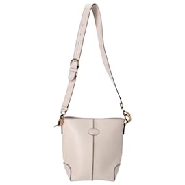 Tod's-Tod's Shoulder Bag in Ecru Leather-White,Cream