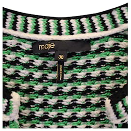 Maje-Maje Roxanne Houndstooth Pulloverkleid aus grüner Baumwolle-Grün