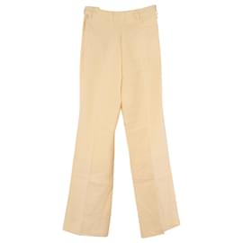 Acne-Acne Studios Side Closure Trousers in Yellow Linen-Yellow