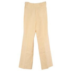 Pantalones con cierre lateral de lino amarillo de Acne Studios Amarillo