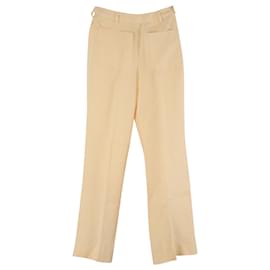 Acne-Acne Studios Side Closure Trousers in Yellow Linen-Yellow