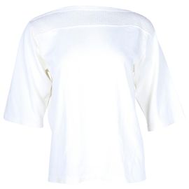 Hermès Top de malha Hermes em algodão creme e viscose Branco Cru