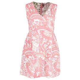 Dolce & Gabbana Floral Jacquard Mini Dress in Pink Polyester Pink