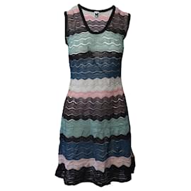 Missoni-Missoni Ripple Crochet Sleeveless Mini Dress in Multicolor Polyester-Multiple colors