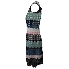 Missoni-Missoni Ripple Crochet Ärmelloses Minikleid aus mehrfarbigem Polyester. -Mehrfarben