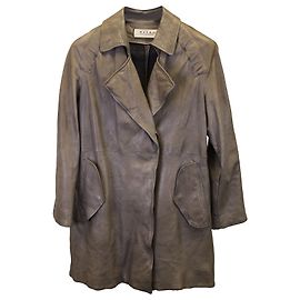 Marni Winter 2009 Coat in Brown Lambskin Leather Brown