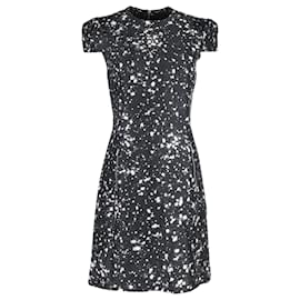 Michael Kors-Michael Kors Short Sleeve Printed Dress in Black Cotton-Black