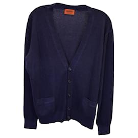Missoni-Missoni Cardigan in Navy Blue Cashmere-Navy blue
