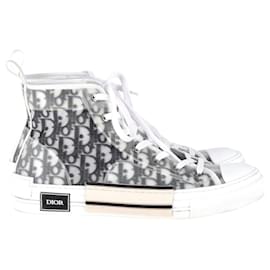 Dior-Dior B23 High-Top Sneakers in White Rubber-White