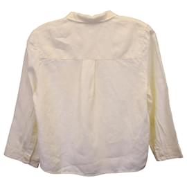 Marni-Marni Buttoned Blouse in Cream Ramie-White,Cream
