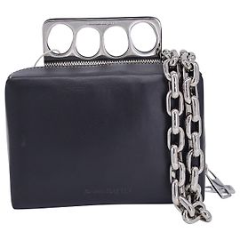Pochette Mini The Grip di Alexander McQueen in pelle Nera Nero