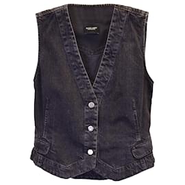 Rachel Comey-Rachel Comey Vest in Charcoal Cotton Denim-Black