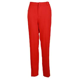 Roland Mouret-Roland Mouret Lacerta Tapered Stretch-Crepe Trousers in Red Orange Polyester-Orange