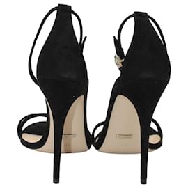 Gucci-Gucci Crystal-Embellished Ankle-Strap Sandals in Black Suede-Black