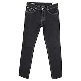 Brunello Cucinelli-Brunello Cucinelli Skinny Fit Jeans in Black Cotton-Black
