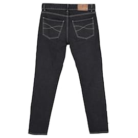 Brunello Cucinelli-Brunello Cucinelli Skinny Fit-Jeans aus schwarzer Baumwolle-Schwarz