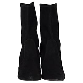 Stuart Weitzman-Stuart Weitzman High Heel Ankle Boots in Black Suede-Black