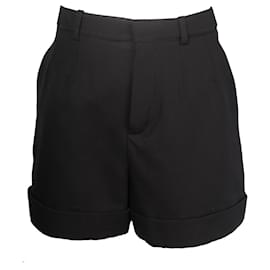 Saint Laurent-Geschneiderte Mini-Shorts von Saint Laurent aus schwarzer Wolle-Schwarz
