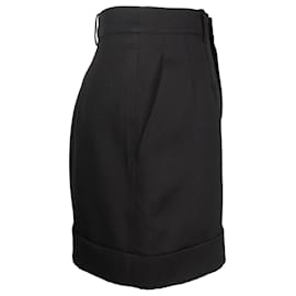 Saint Laurent-Mini shorts sartoriali Saint Laurent in lana nera-Nero