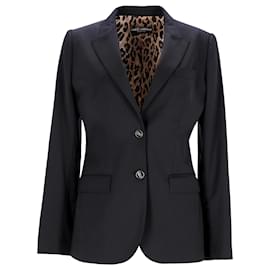 Dolce & Gabbana-Dolce & Gabbana Blazer em Lã Preta-Preto