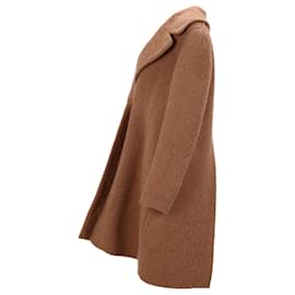 Rochas-Rochas Overcoat in Brown Mohair and Wool-Brown