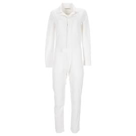 T By Alexander Wang-T Alexander Wang Utility Jumpsuit in White Cotton-White