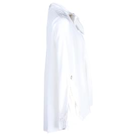 Peter Pilotto-Peter Pilotto Tie-Neck Button-Up Shirt aus cremefarbener Seide -Weiß,Roh