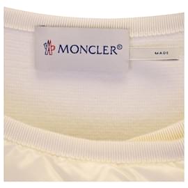 Moncler-Moncler Veste zippée asymétrique en polyamide crème-Blanc,Écru