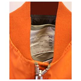 Sacai-Sacai Layered Faux-Suede Bomber Jacket in Orange Polyester-Orange