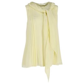 Top lenço sem mangas Max Mara em seda amarela Amarelo