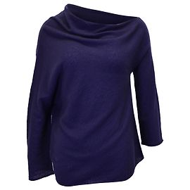 The Row Off-the-Shoulder-Pullover aus marineblauem Kaschmir Blau Marineblau