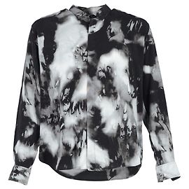 Camicia Saint Laurent Tie-Dye Button-Up in seta grigia Marrone