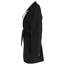 Victoria Beckham-Victoria Beckham lined-Breasted Blazer Mini Dress in Black Wool Blend-Black