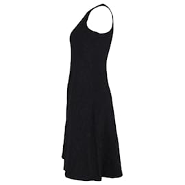Versace-Versace Sleeveless Midi Dress in Black Wool-Black