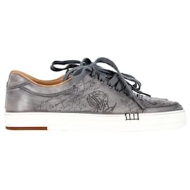 Berluti-Berluti Scritto Calligraphy-Sneaker aus grauem Leder-Grau