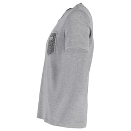 Louis Vuitton-Louis Vuitton Pocket Detail T-shirt in Gray Cotton-Grey