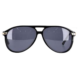 Cartier-Cartier D 64D80b2 Gefärbte Pilotensonnenbrille aus schwarzem Acetat-Schwarz