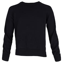 Christian Dior-Christian Dior Sweater with Dior Oblique Inserts in Navy Blue Cotton-Navy blue