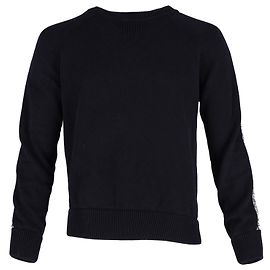 Suéter Christian Dior com inserções oblíquas Dior em algodão azul marinho Azul marinho