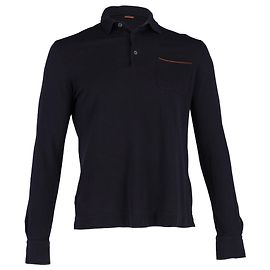 Polo Ermenegildo Zegna de manga larga de algodón azul marino Azul marino