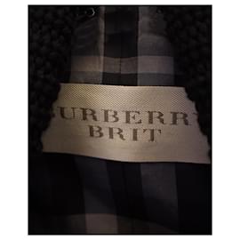 Burberry-Burberry Brit Chaqueta con frente alternado en lana negra-Negro