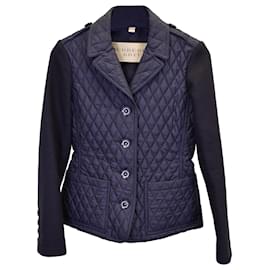 Burberry-Chaqueta acolchada Burberry Brit en poliéster y lana azul marino-Azul,Azul marino